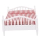 thumbnail image 1 of 1:12 Casa De Mu?ecas En Miniatura Mini Muebles Cama Doble A Rayas Rojas Y Blancas, 1 of 5