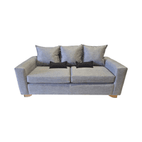 Muebles New - Sofa Tres Cuerpos Gris Claro Lino