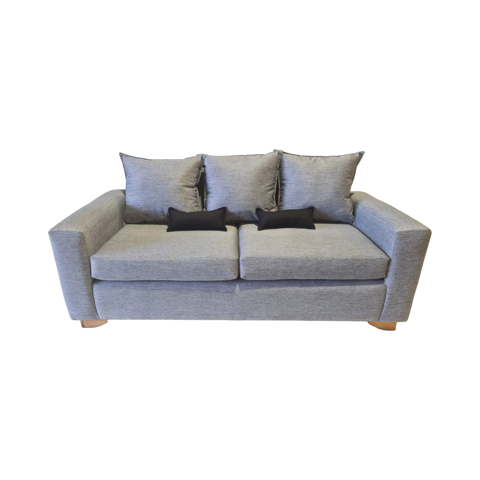 Muebles New - Sofa Tres Cuerpos Gris Claro Lino