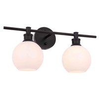 Elegant Lighting - Aplique De Pared Collier De 2 Luces Negro Esmerilado