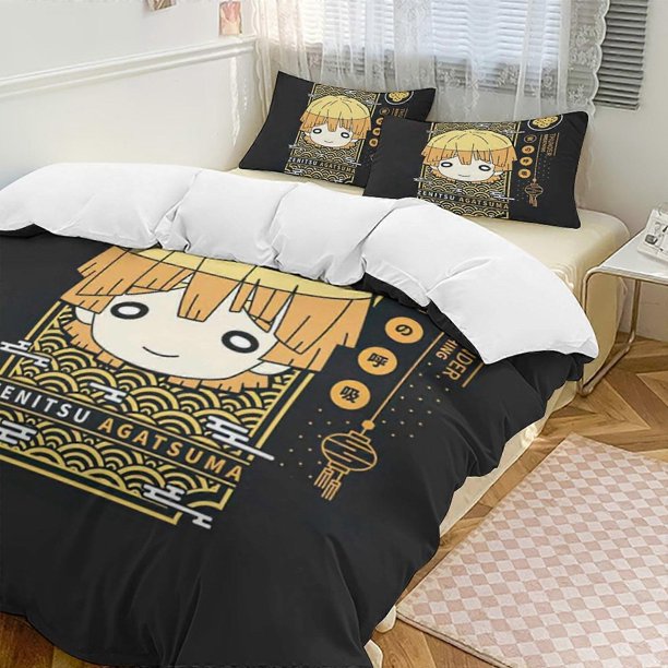 Demon Blade Bedding Set, Comfortable and Lightweight3-Piece Cartoon Bedding Set (Available in Multiple Sizes) Lc
