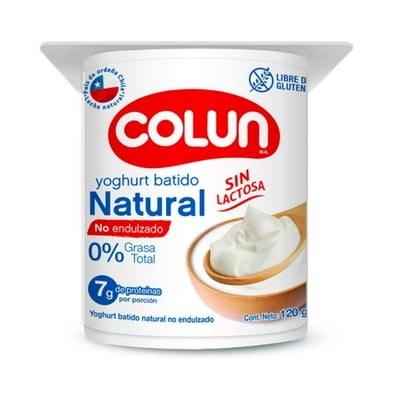 Yoghurt Batido Sabor Natural Sin Endulzar Pote 120 G Colun