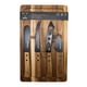 thumbnail image 1 of Tabla + 4 Cuchillos De Queso 5 Piezas Acero Inoxidable - Madera Café, 1 of 3