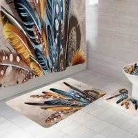 Casadeliacl - Alfombrillas De Baño T.F.I Diseño Varios 180X180 Cm Amarillo Plumas