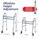 thumbnail image 2 of Walker Medical King Walkers para personas mayores de aluminio con 2 ruedas, 2 of 7