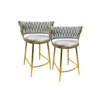 Habita2 Chile - Pack 2 Silla De Bar Queen 66Cm Fijo - Gris