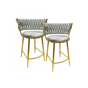 Habita2 Chile - Pack 2 Silla De Bar Queen 66Cm Fijo - Gris