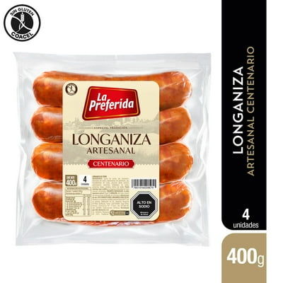 Longaniza Artesanal Centenario 4 Un 400 G La Preferida