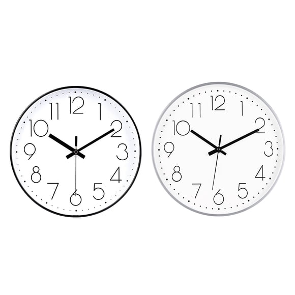 Reloj de pared jomparis 30 cm 2 unidades negro y plateado