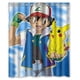 thumbnail image 1 of Cortina de ducha de Pokémon Pikachu, juego de cortina de baño con ganchos, tamaño 60 x 72 pulgadas, 1 of 3