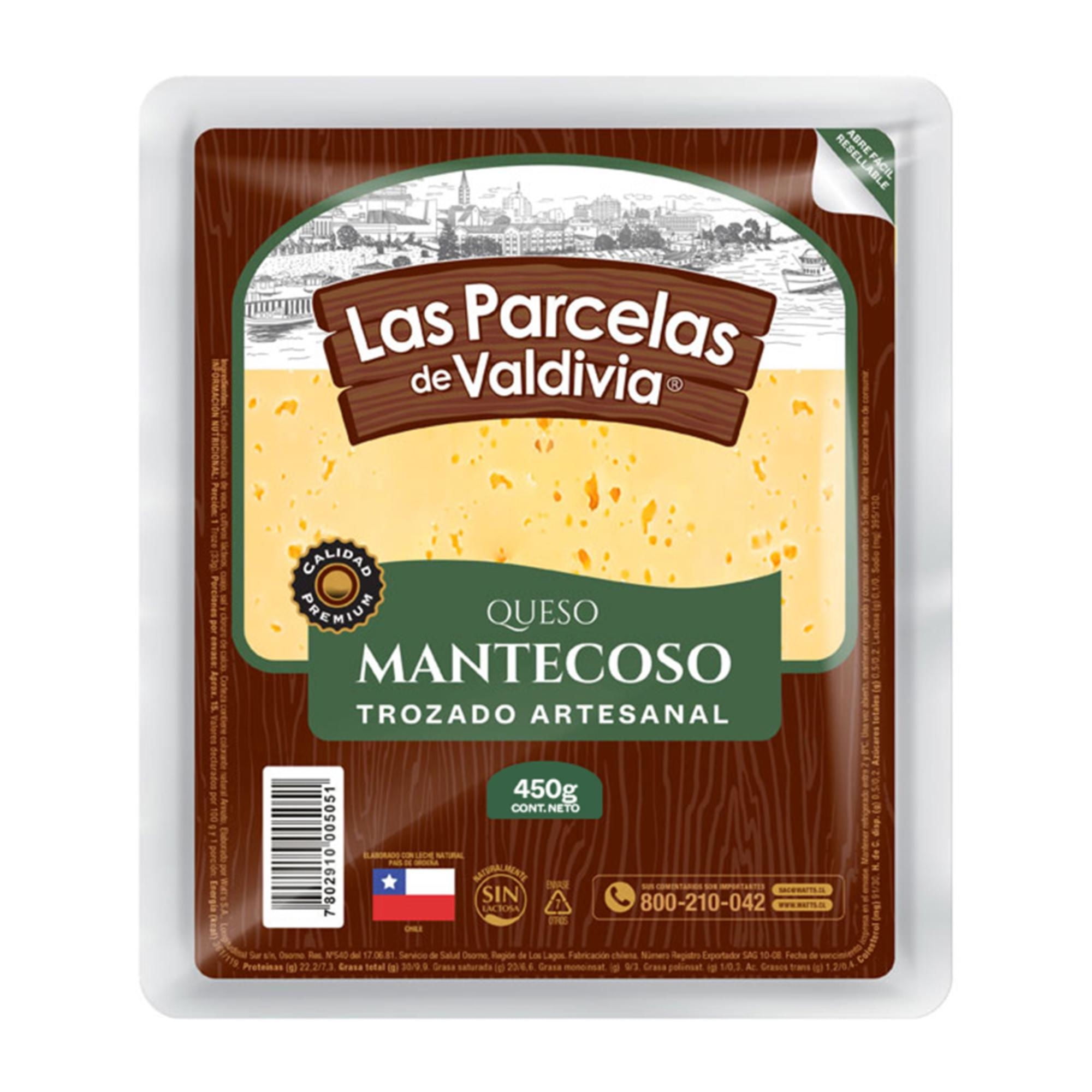 Queso Mantecoso Trozo 450 g Las Parcelas de Valdivia