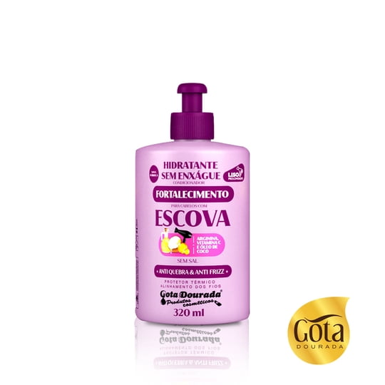 Gota Dourada - Crema De Peinar Sin Enjuague Fortalecedor Para Cabello Liso 320 Ml
