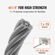 thumbnail image 3 of Cable de acero VEVOR 1/4, 250 pies, galvanizado, 7000 libras, Breaking Str, 3 of 9
