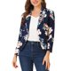 thumbnail image 1 of INSPIRE CHIC Blazer Abierto para Mujer de Regreso a Clases, Chaqueta de Traje Recortada de Verano para el Trabajo Azul Profundo-Floral M, 1 of 7