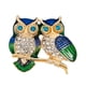 thumbnail image 4 of Novedad Owl Lover Broche Pin Vintage Mujeres Rhinestone Esmalte Aleación Broche, 4 of 5