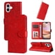 thumbnail image 1 of Funda tipo cartera FOXDOCK para iPhone 16 Plus , diseño girasol en relieve, cuero PU, cierre magnético, soporte y tarjetero, 1 of 5