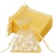 thumbnail image 1 of suxuMhao Decoración Bolsas de Organza Doradas 100Pzas, Bolsas de Organza con Cordón de 3.5x4.7in, Bolsas de Organza Transparentes para Regalo, Joyería, Dulces - Bolsas de Regalo de Organza Premium, 1 of 4