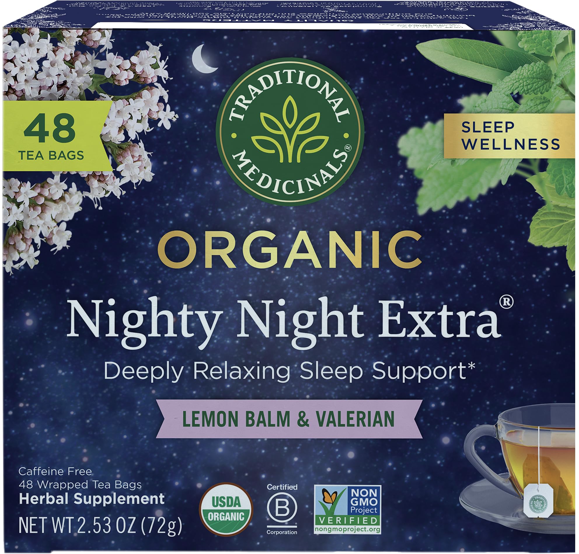 Tea Traditional Medicinals Organic Nighty Night Extra, 48 Bolsas