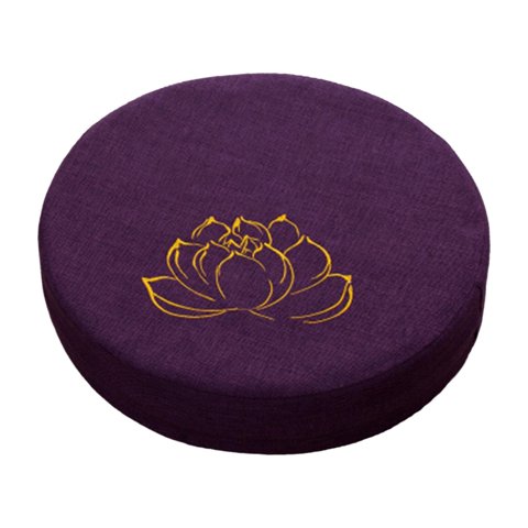 Ioensy - Cojín De Meditación Redondo De 40 Cm De Diámetro Con Asiento De Funda Extraíble Para Interior Violeta Oscuro 10 Cm