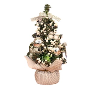 Bothyi - Árbol De Navidad En Miniatura Diy Mini Árbol De Navidad Artificial Para Oficina Fiesta Hogar Argent