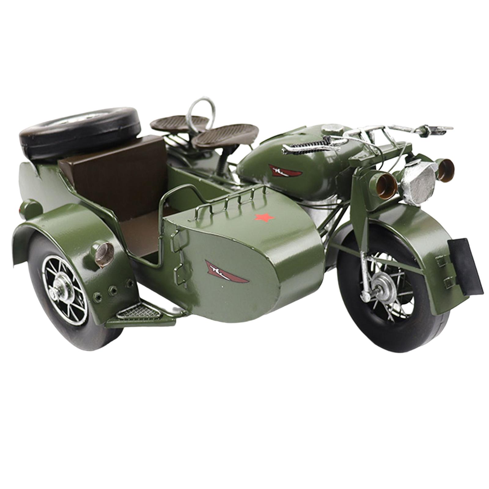 Bothyi - Modelo En Miniatura Triciclo Motocicleta Modelo Micro Paisaje Escritorio Decoración Verde