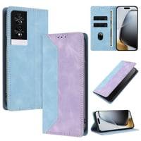 Funda Foxdock Para Tcl 40 Nxtpaper 4G De Cuero Premium Bicolor Con Ranuras Rfid, Carcasa Tipo Billetera Antigolpes Y Soporte Plegable