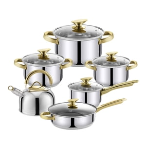 Haus Roland - Batería 12 Piezas Acero Inoxidable Viena