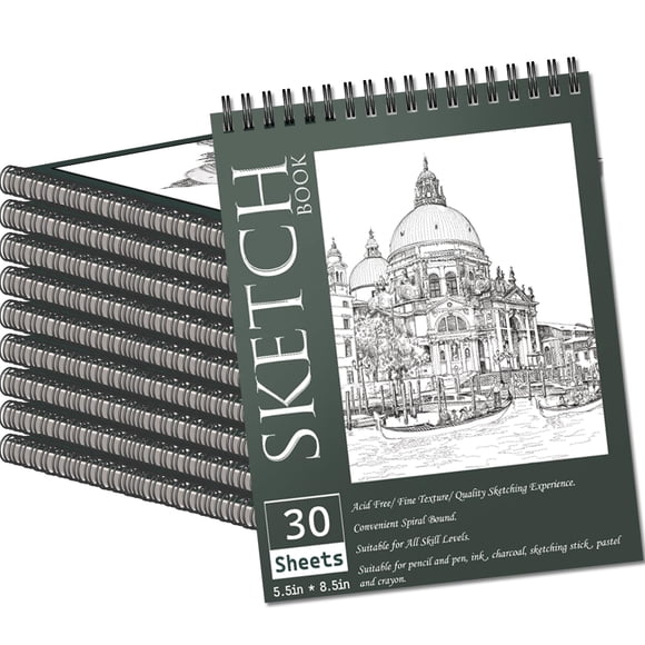 Cuadernos de boceto OSIMIG Pack de 10 - 14 cm x 22 cm - 300 hojas