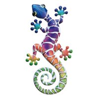 Bothyi - Arte De Pared De Geco De Metal, Artículo Decorativo, Decoración De Pared Para Patio, Valla, Estilo Exterior B