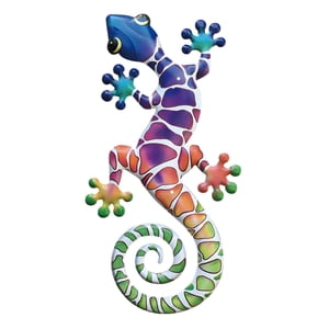 Bothyi - Arte De Pared De Geco De Metal, Artículo Decorativo, Decoración De Pared Para Patio, Valla, Estilo Exterior B