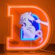 thumbnail image 1 of Letrero de neón BNBIDEN Broncos Football 31 × 32 cm LED para decoración de pared, 1 of 6