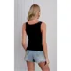 thumbnail image 2 of Polera Corta Mujer Elasticada Sin Manga Acanalada Musculosa 7607, 2 of 2