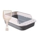 thumbnail image 3 of Caja De Arena Para Gatos, Orinal Para Gatos, Lavabo Para Arena Para Gatos, Bandeja De Arena Para Mascotas Con Parte Superior Abierta, Blanco Y Gris, 3 of 5
