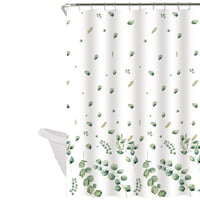 Decoexpress - Cortina De Baño 180X180 Impermeable + 12 Ganchos Eucalipto