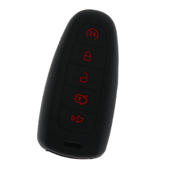 5btns clave remota cubierta de la caja de silicona para lincoln Ford foco de escape negro + rojo
