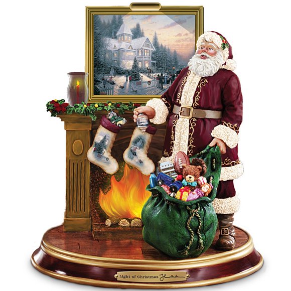 Figura Iluminada de Santa Claus The Bradford Exchange Thomas Kinkade