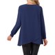 thumbnail image 3 of INSPIRE CHIC Blusas de Mujer de Altura Baja Cuello Redondo Blusa de Gasa Asimétrica Camisa Suelta Manga Larga Casual de Otoño Talla L Azul Oscuro, 3 of 6