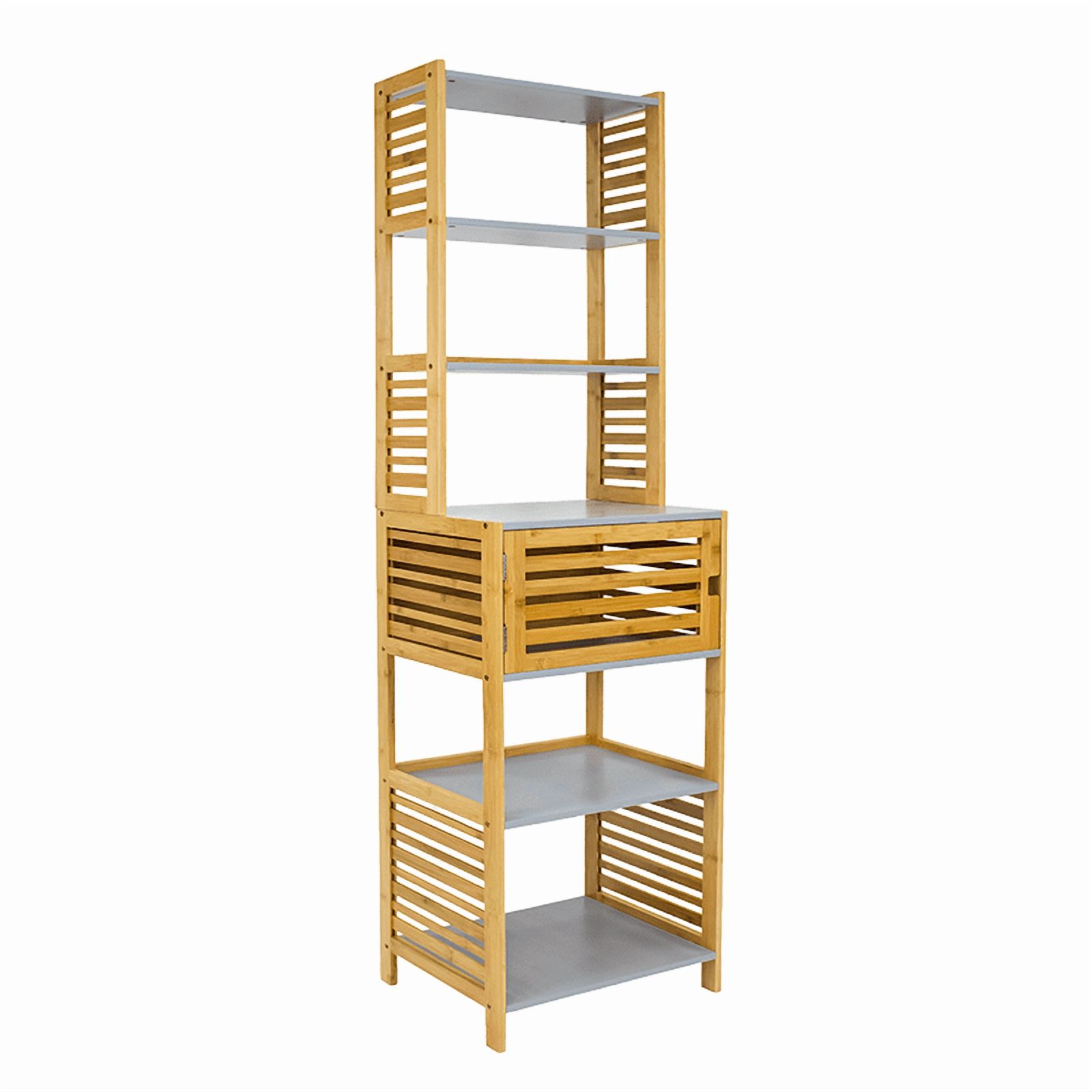 Wakeshome - Estante De Madera 7 Niveles Organizador Cocina/ Baño Repisa Marrón Claro