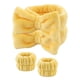 thumbnail image 1 of Puños de pulsera con diadema de 4 piezas para lavarse la cara Maquillaje para mujeres y niñas para evitar derrames de líquidos, 1 of 6
