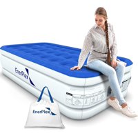 Colchón Inflable Enerplex Twin Con Bomba Integrada, 33 Cm De Doble Altura