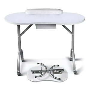 Tododescuento - Mesa Para Manicure Portatil Blanco + Bolso