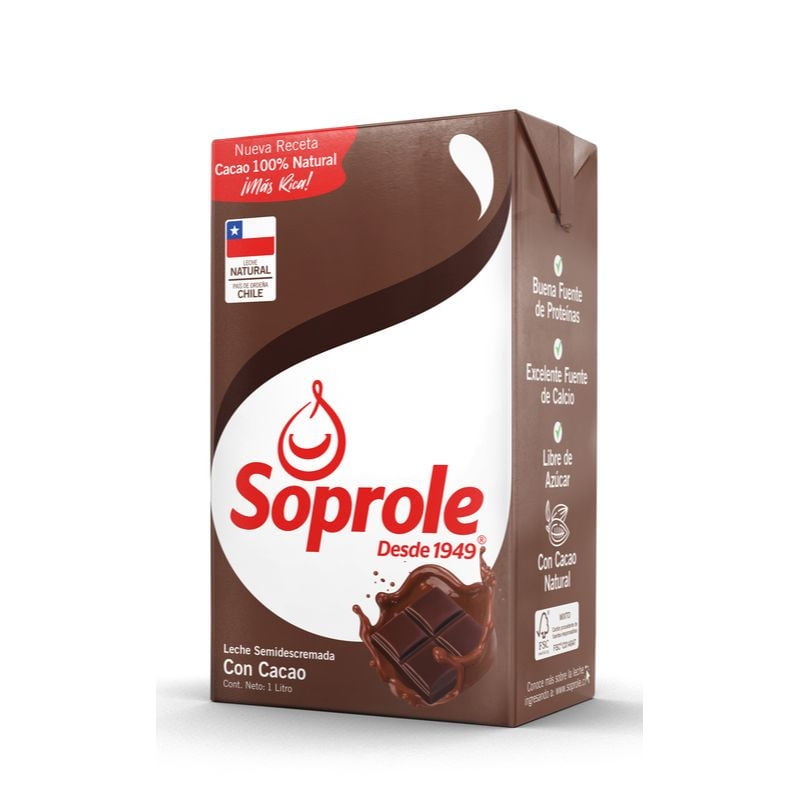 Leche Semidescremada Chocolate 1 L Soprole