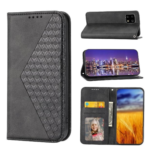 Funda Flip FOXDOCK para Motorola Moto G32 , Estilo Billetera con Diseño Rombo, Correa de Mano y Soporte, Uso Diario