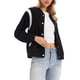 thumbnail image 4 of Chaqueta Bomber Mujer Casual Abotonada Chaqueta Varsity de Béisbol Ropa Escolar Abrigos de Otoño Ropa de Moda 2025 S Negro, 4 of 6