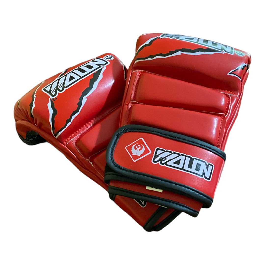 Wolon - Guantes Mma Cuero Natural Rojo