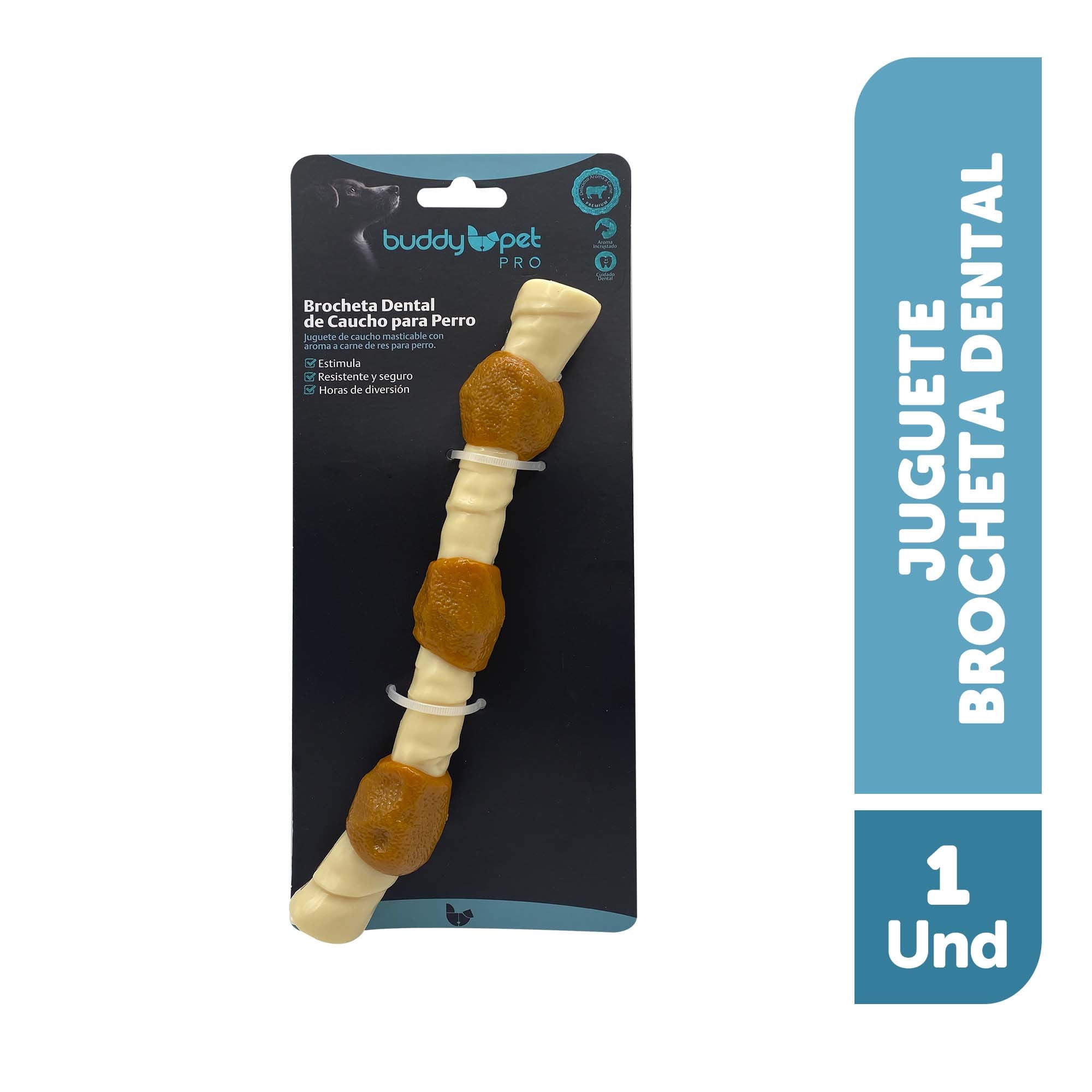 Juguete Para Perro Brocheta Dental De Caucho 1 Un Buddy Pet Pro