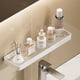 thumbnail image 1 of 1pc Wall Mounted Bathroom Storage Rack, Punch-free Bathroom Hanging Shelf, White Bathroom Tray, Cosmetic Makeup Organizer, Shampoo Shower Gel Holder Organizer, Bathroom Accessories, 1 of 4