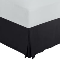 Faldon Cama King Negro Liso Elasticados Premium Aura Zeus