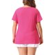 thumbnail image 3 of Agnes Orinda Blusa de Manga Acampanada con Cuello en V para Mujer de Talla Grande para Escuela o Universidad Primavera Verano Camiseta Hueca 1X Rosa Fucsia, 3 of 5