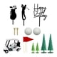 thumbnail image 3 of Adornos Para Tartas De Cumplea?os De Golf Para Hombres Para Celebraciones Día Del Padre Aniversario Carro Blanco, 3 of 5